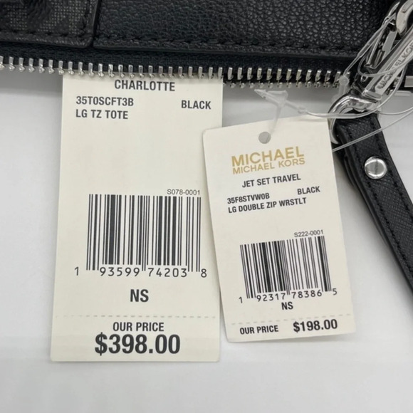 Michael Kors Charlotte Bag & Double Zip Wallet Black - Picture 11 of 11